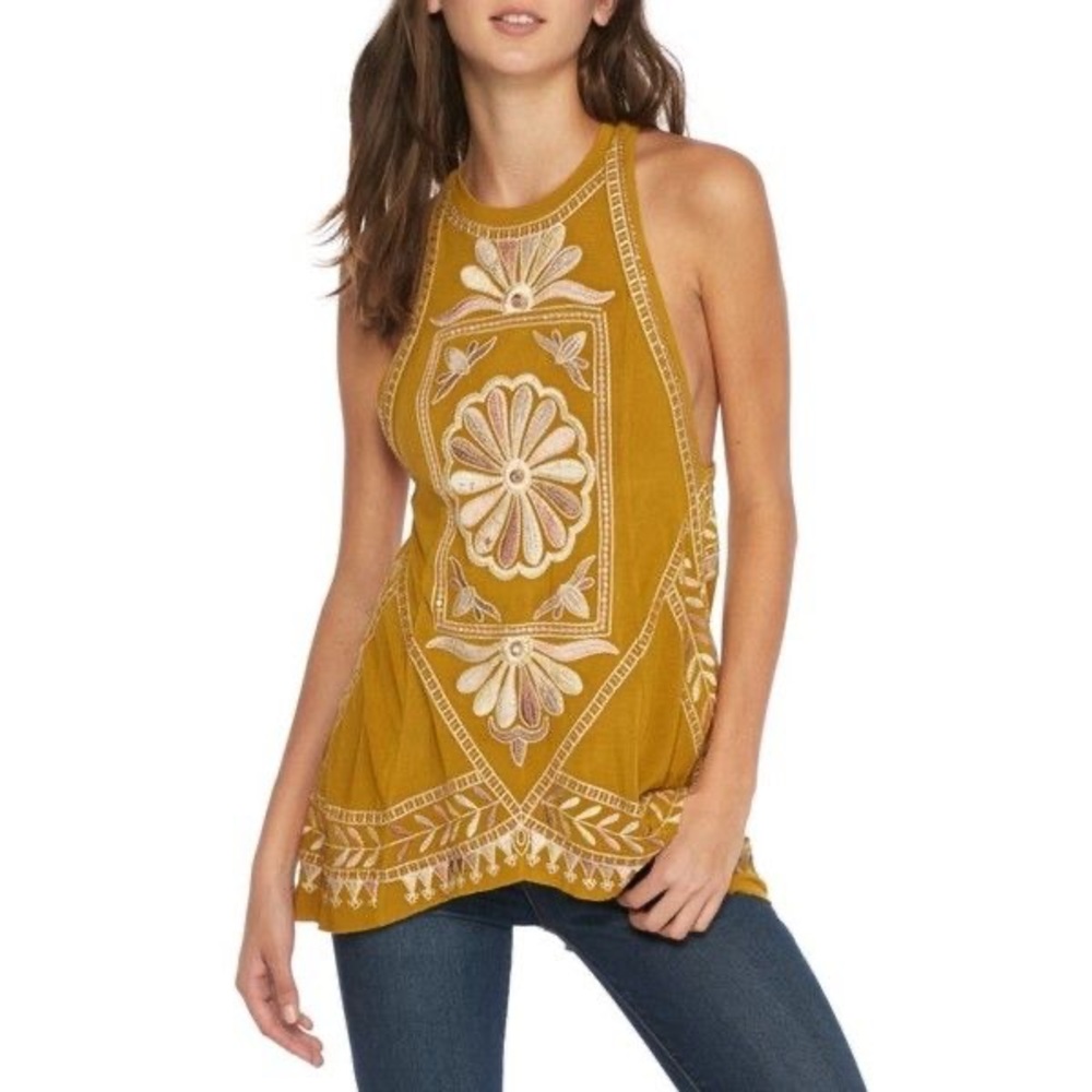 Free People Isabella Yellow Tunic